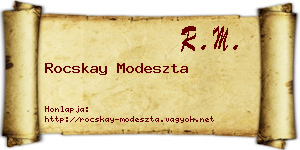 Rocskay Modeszta névjegykártya